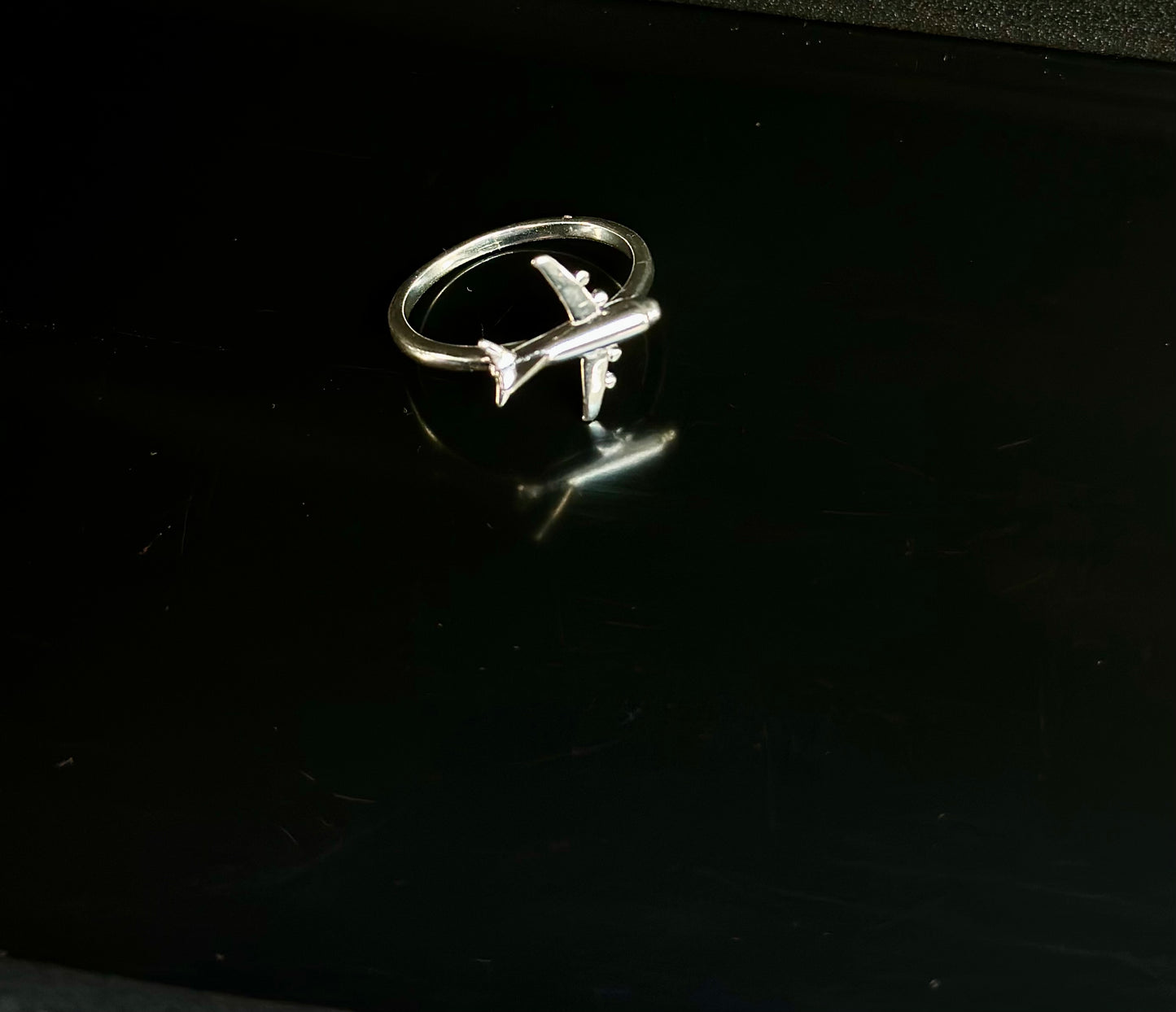 Anillo avión de plata