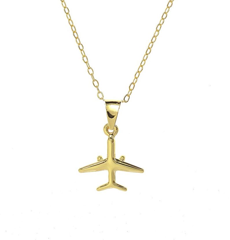 Collar avión de oro
