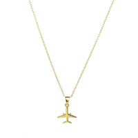 Collar avión de oro