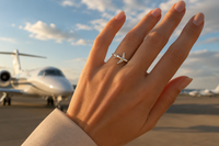 Anillo avión de plata