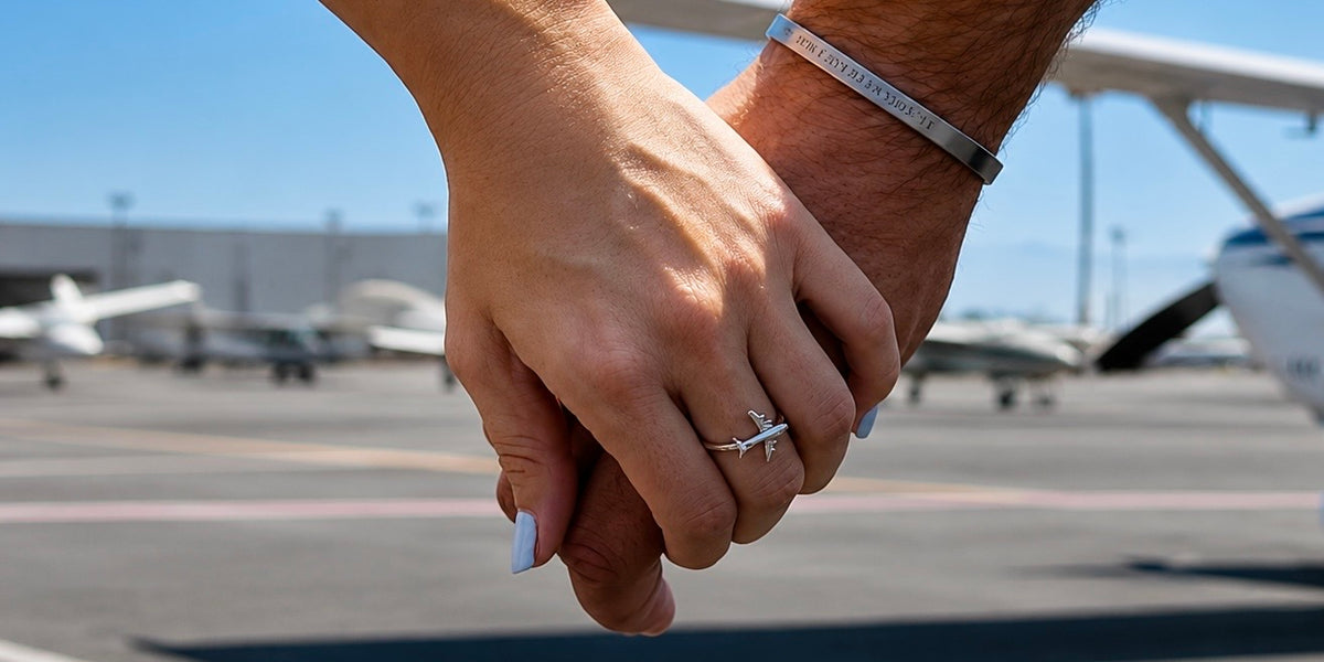 Anillo avión de plata